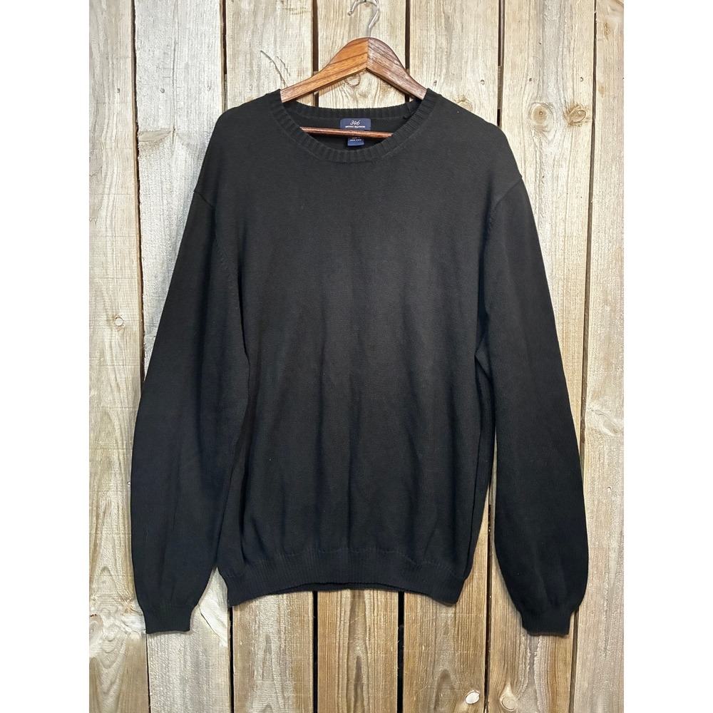 Brooks Brothers 346 Mens XXL Black Cotton Crew Neck Knit Sweater Long Sleeve